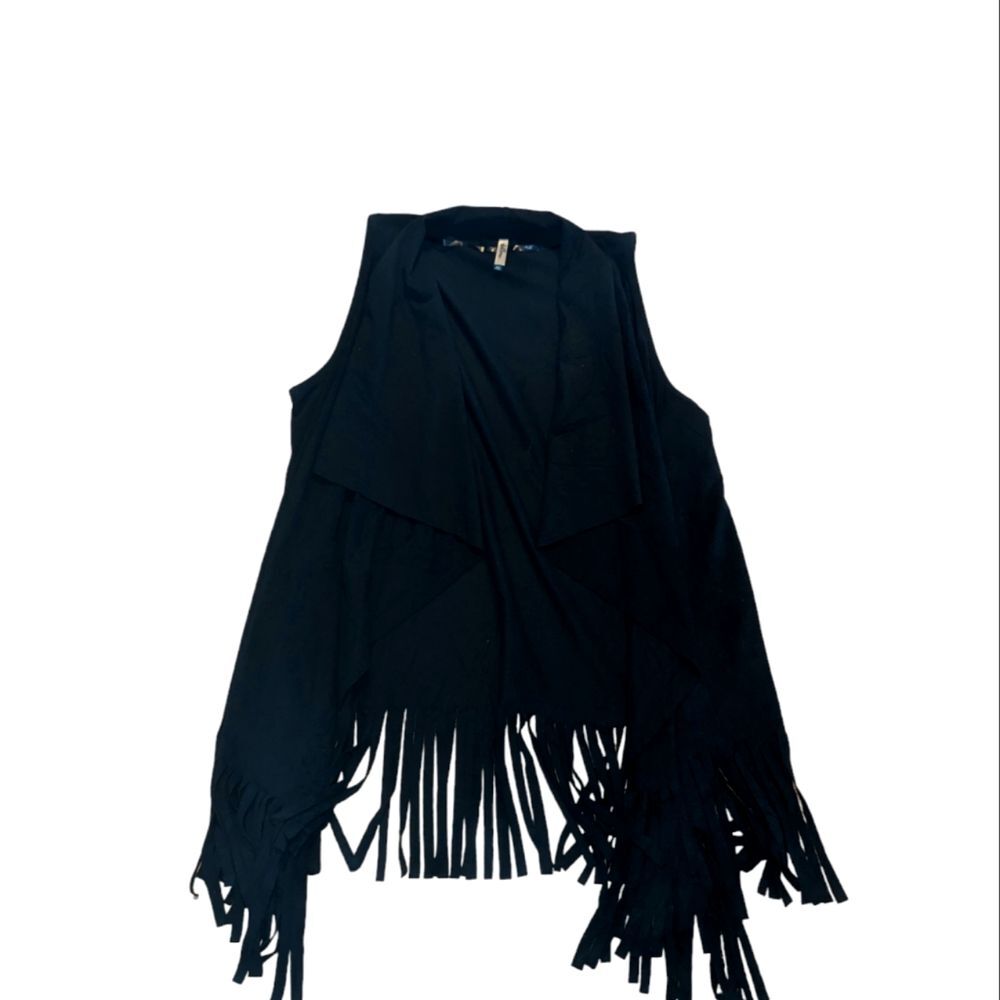 Wallflower Black Fringe Sleeveless Top